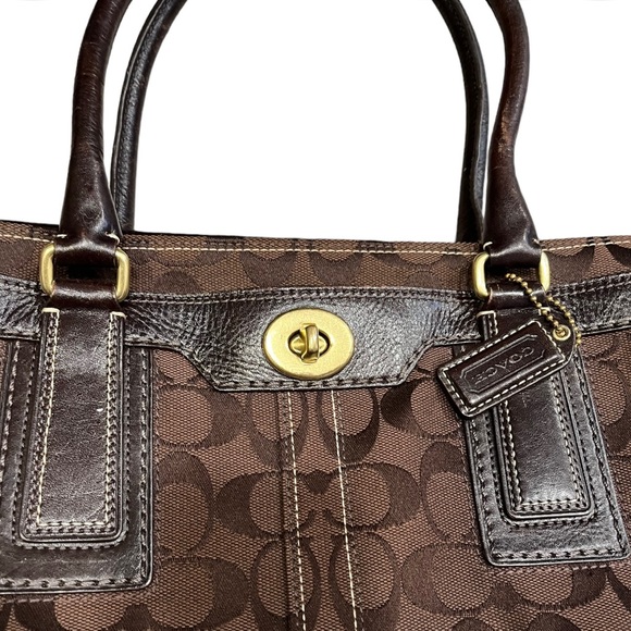 Coach Hampton Carryall Signature Brown Leather Bag - Picture 2 of 5